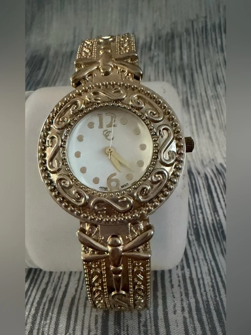 Ornate Gold Tone Decorative Women's Bracelet Watch - Charming Charlie